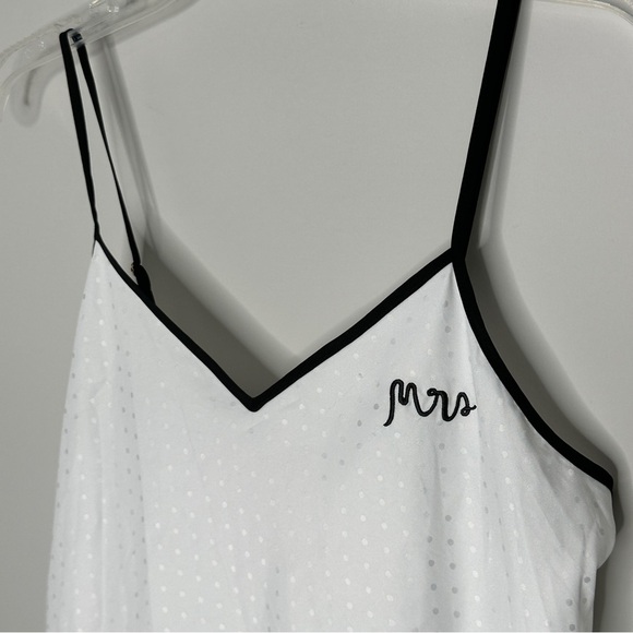 Kate Spade Mrs Camisole Tank Top White Dot Fabric with Black Trim Size Small - Picture 7 of 11
